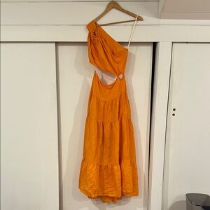 Orange One-Shoulder Dress